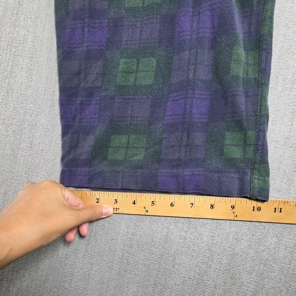 Polo Ralph Lauren Pajama Pants Mens L Purple Green Plaid Cotton Lounge Sleepwear
